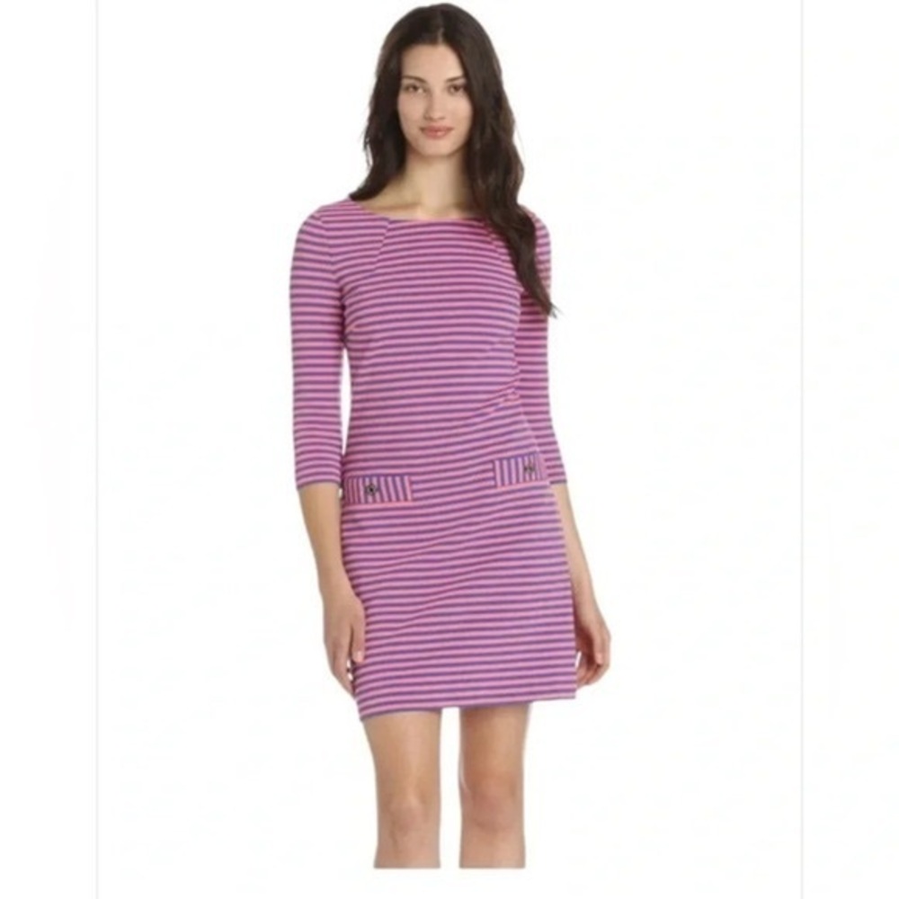 Lilly Pulitzer Charlene shift dress navy and coral